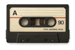 © Michael - Audio cassette tape capturing retro sound and analog music. Vintage technology concept with old media on transparent background