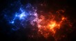 © xaras - Abstract cosmic background featuring a vibrant clash of blue and orange energy fields, resembling a distant nebula or galaxy in deep space concept