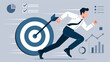 © adynue - Business Professional Running Toward Target Goal Illustration