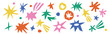 © Nastya - Cut out irregular star shapes for collages. Cut color explosion shapes with torn edge. Shape colorful stars doodle scrap background.