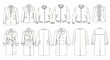 © Mus - Fashionable Outerwear Collection - Coats and Jackets Line Art.