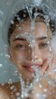 © COK House - The freshness of the spray and the girl's sincere smile under the stream of water convey the energy of morning wakefulness, making it ideal for advertising campaigns for cosmetics or fitness clubs.