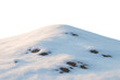 © Michael - Snowdrift isolated on transparent background, showing white snow partially melting to expose brown earth underneath during winter