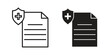© Hunt - Medical record icon illustration, thin line vector, web design sign,