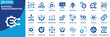 © Uniconlabs - business transformation icon set collection in solid glyph dual color style. pack contain transformation, innovation, strategy, change, growth, agility, digital, optimization, process, evolution icon