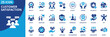 © Uniconlabs - customer satisfaction icon set collection in solid glyph dual color style. pack contain loyalty, trust, happiness, feedback, review, service, smile, quality, experience, approval icon