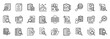 © Uniconlabs - audit icon set collection in outline style. icon pack contain check, verify, review, inspect, assess, report, evaluate, comply, observe, monitor icon