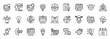 © Uniconlabs - hackaton icon set collection in outline style. icon pack contain code, team, idea, innovate, build, brief, create, pitch, timing, algorithm icon
