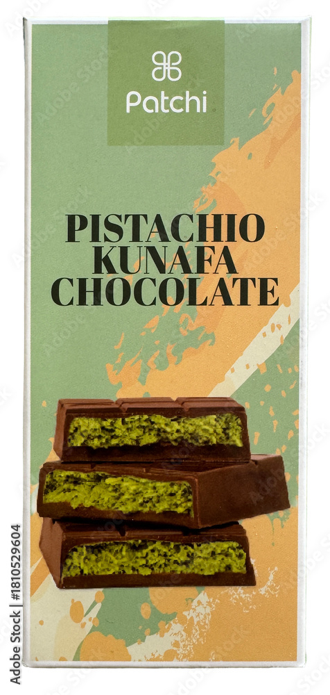 Patchi Pistachio Kunafa Bar, Dubai chocolate. Stock Photo | Adobe