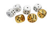 © Mahmudur - Dice with white and gold color isolated on transparent background