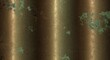 © ByMbok - Oxidized metal panel with vertical undulations and verdigris patterns on its surface exhibiting scratches