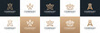 © suneo_99 - Set of initial letter A with crown logo design. Universal icon for business and branding. minimalist elegant luxury design vector illustration.