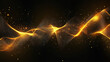 © 智豪 黄 - A gold financial waveform glowing over a black premium background, representing capital flow and profitable volatility.