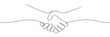 © AYAT - Handshake, agreement, introduction banner hand drawn with single line, vector illustration, minimal continuous line design for business partnerships