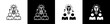 © benerbaner - Mentor icon set in line and glyph style on black and white background