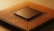 © MEO - Close up of a modern CPU chip with gold pins for connection
