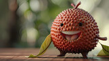3d cute salak fruit character scaly brown skin