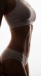 © D-point - Silhouette of a woman wearing underwear. Fit body and slim waist. Concept of healthy shape, diet, fitness, and beauty for women product design.