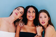 © Westend61 - Young women smiling and posing together in beauty portrait