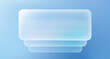 © viktoria_ngm - Liquid glass push stack, 3d light frame boxes on blue background. Transparent message boxes in modern futuristic style for web and mobile smart phone, vector illustration with light glow effect.