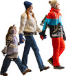 © master1305 - Family walking confidently with ice skates and winter outfits on transparent background. Concept of winter sports visuals, ice-skating tourism campaigns, and lifestyle advertising