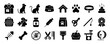 © Dear Lala - Pets icon set. Animal care and vet clinic symbol. Vector illustration.