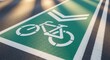 © Desi - Dedicated Cycle Path Sign Indicates Bicycle Lane Direction For Commuting and Recreation