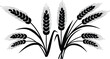 © Royal Ability - Black silhouette of wheat ears with leaves isolated on white background natural agriculture illustration