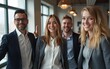 © Penelope - Happy group of business team celebrating a good job in the office. Business and finance concept. High quality