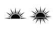 © Lhvect02 - Black and white illustration depicting two stylized half sun or sunrise symbols
