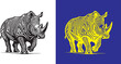 © DiptiRani - Stylized Silhouette of Elephant Legs Powerful Stance on White Background