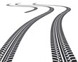 © VectorAura_Design - Winding tire tracks on a white background showing direction and journey