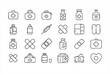 © Icon Nest - Healthcare equipment icon pack featuring medicine bottles and bandages