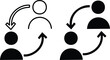 © MDneamul - Replace Person Icons. Personnel Exchange Symbols. Reciprocal arrow people icon sign. User staff rotation icon set. Two people exchanging information on Transparent Background.