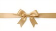 © AI - Luxury Golden Satin Gift Bow and Horizontal Ribbon on White