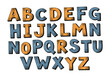 © Vector Boss - Handmade alphabet letters with textured rustic design and natural colors for creative projects