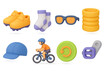 © Maureen - Colorful 3d icons of cycling gear and accessories