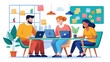 © Mdfahad - Diverse team collaborating on laptops in a modern office setting