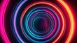 © Maksym - Laser interference diffraction light rings creating mesmerizing spiral tunnel effect with vibrant neon colors and smooth gradient transitions perfect for modern design