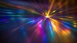 © Maksym - Laser interference effects creating radial burst of rainbow spectrum light rays with vibrant prismatic patterns and dynamic motion blur on dark background