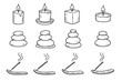 © Дар'я Солтис - Meditation pencil relaxing icon set rock incense rough setup vector candle