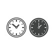 © DesignerHannan - Minimalist outline and filled time clock icons vector