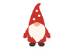 © Антон Сальников - Cute Christmas gnome wearing a red pointed hat and long white beard standing pose