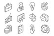 © Антон Сальников - Isometric line icons for business, finance, strategy, communication, and global networking
