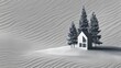 © Julia - Isolated snowy pine branch on white background for Christmas window decoration