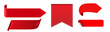 © zakir - Red ribbon banners transparent PNG isolated objects promotion sale tag
