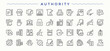 © Rubbble - Authority modern icon set. Modern thin line style icons. Handwriting icon collection. Included typing, pen, write, education, stationery and more.