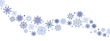 © Dilara - Winter border with light blue snowflakes on white background. Minimal festive garland for Christmas and New Year decoration. Frosty elegant design for greeting card or banner. Flat simple illustration