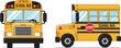 © Sakib Creative - School bus illustration, front and side view, yellow transport, student safety, educational vehicle, flat vector artwork