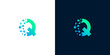 © anello - Creative initial Q logo template with dynamic data stream and network elements, ideal for technology startups and innovation brands